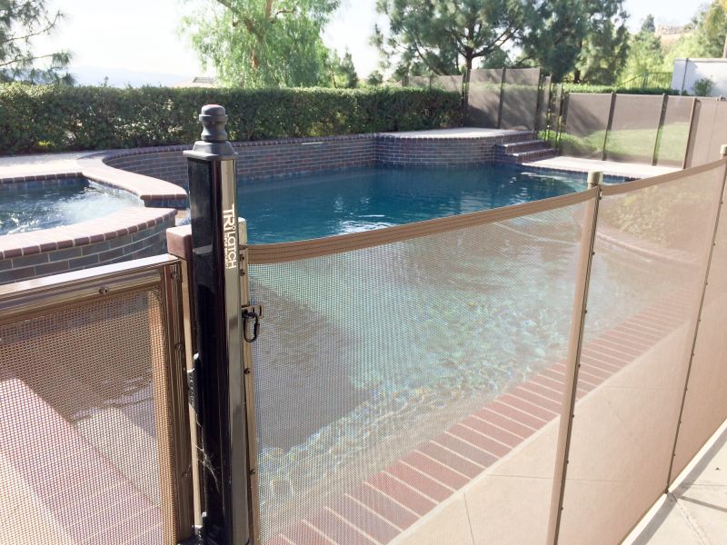 Mesh Fence Surrounding Pool